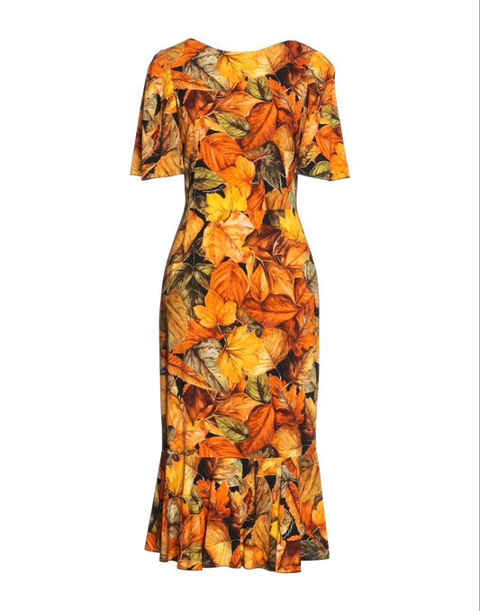 DOLCE & GABBANA WOMEN AUTUMN PATTERNS LONG DRESS