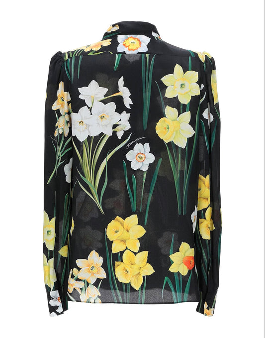 DOLCE & GABBANA FLOWER BLACK TOP