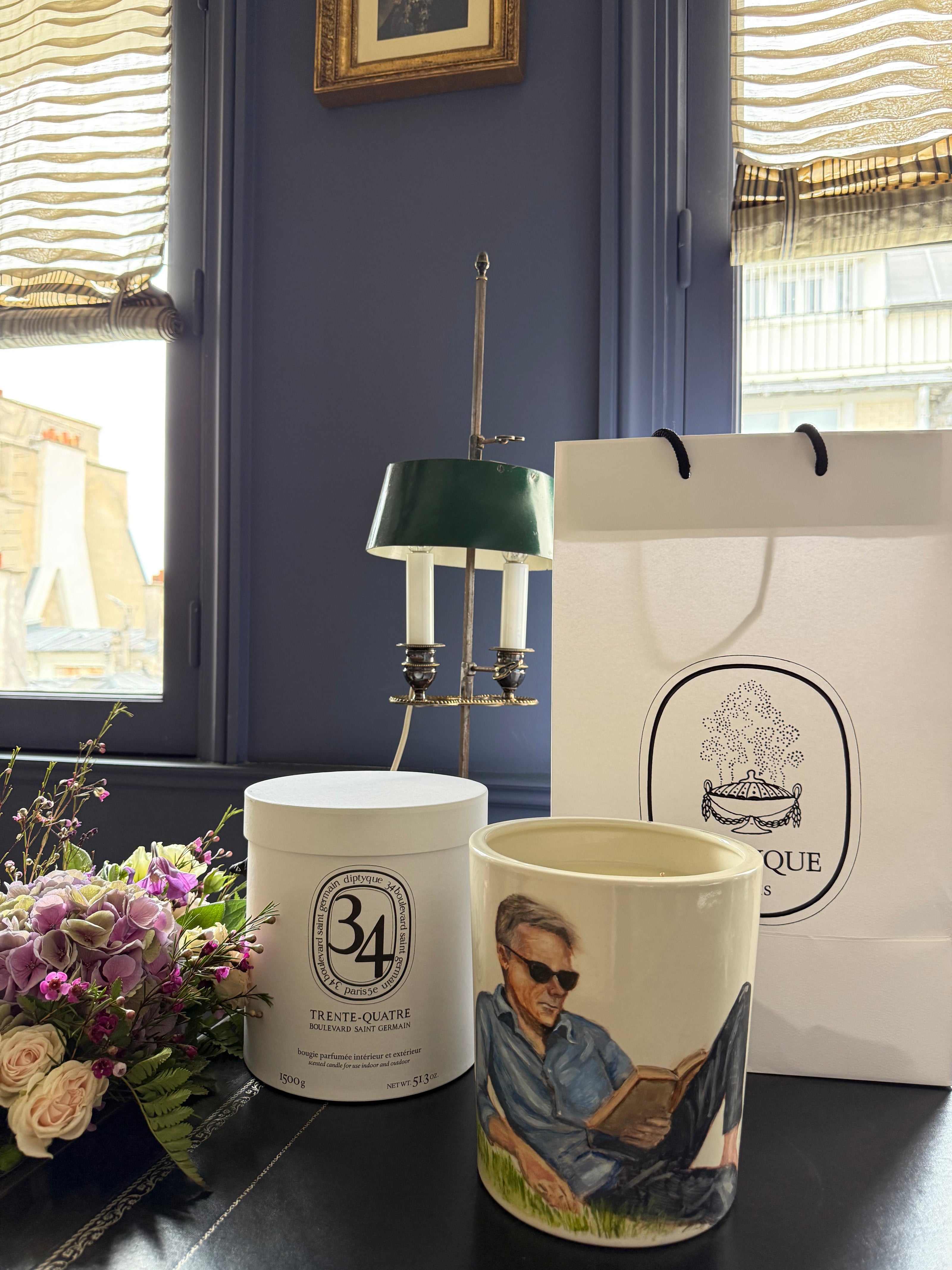 Hand-painted Diptyque candle customized by Panicha Thisanon