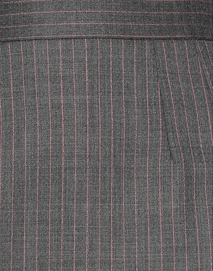 DOLCE & GABBANA GRAY MIDI SKIRT WITH PINK STRIPES