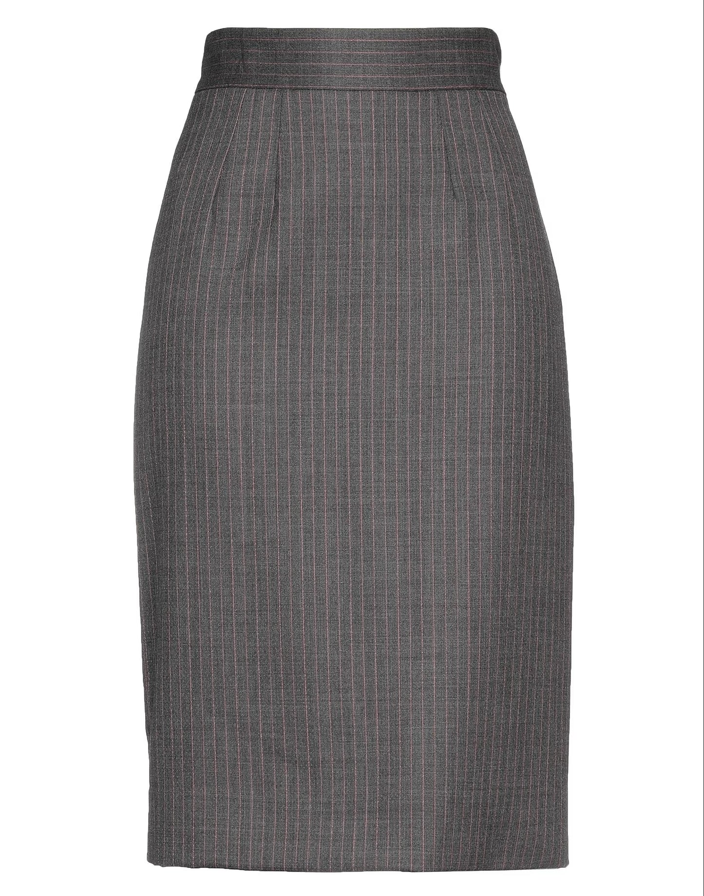 DOLCE & GABBANA GRAY MIDI SKIRT WITH PINK STRIPES
