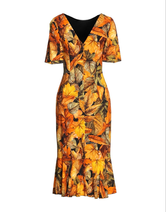 DOLCE & GABBANA WOMEN AUTUMN PATTERNS LONG DRESS